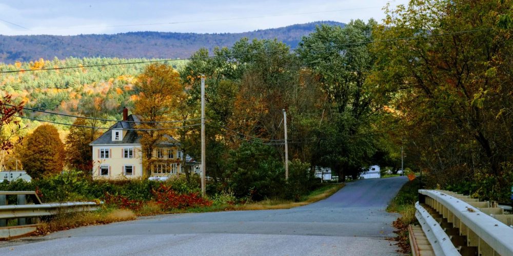 Fall on a country road